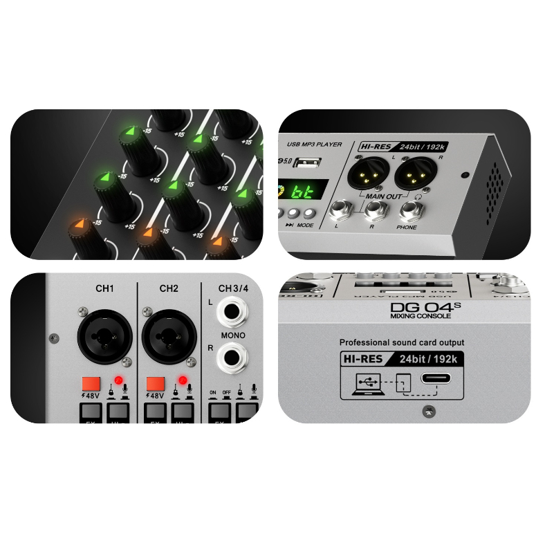 Consola de audio con tarjeta de sonido DG04s-2